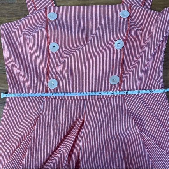 Adolfo Dominguez Red and White Stripe Button Front Mini Dress Size EU 38 - Picture 10 of 13